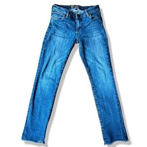 Women's Kut from the Kloth Mia Cropped Raw Hem Skinny Stretch Denim Jean Size 2